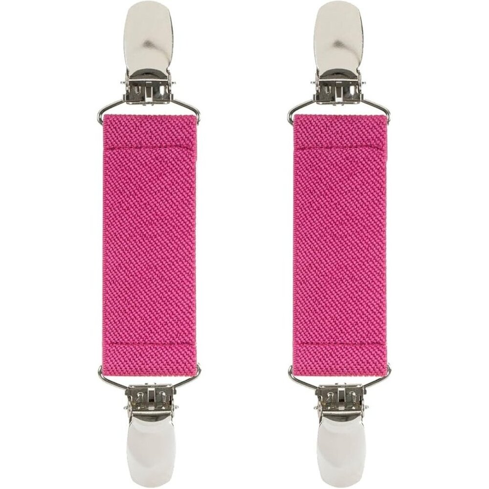 Hold’Em 1” Boot Straps Leg Pant Stirrup Elastic Extra Heavy Clips - Fuchsia